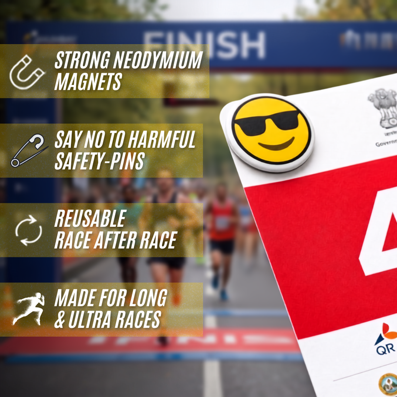 Magnetic Bib Holder | Strong Neodymium Magnets | Designed for Intense Runs | (New Launch)